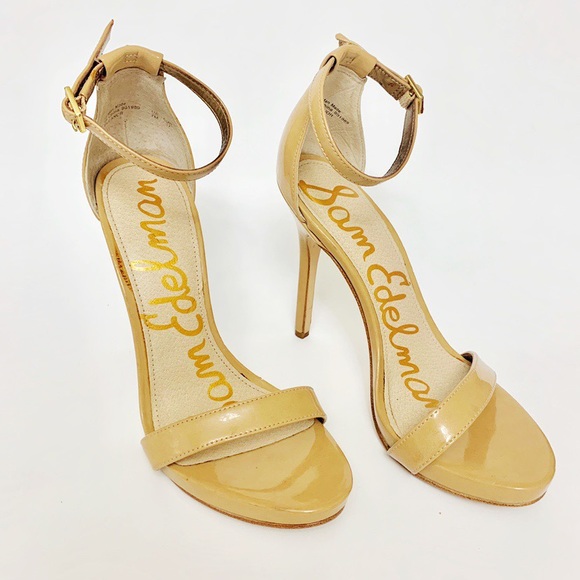 Sam Edelman Shoes - Sam Edelman tan ankle strap pump heels size 7